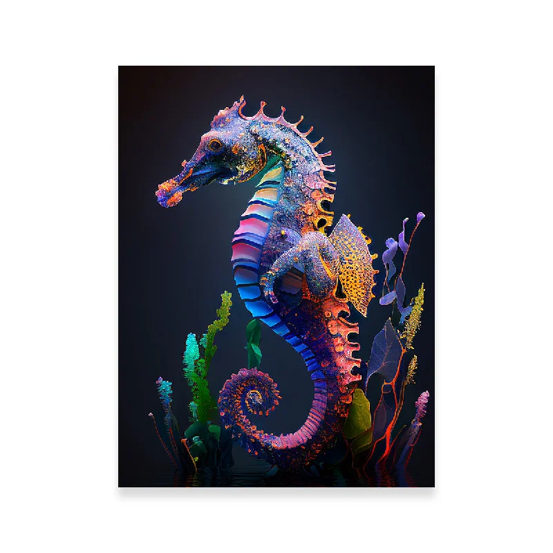 canvas print of nature scenes-Glowing Seahorse