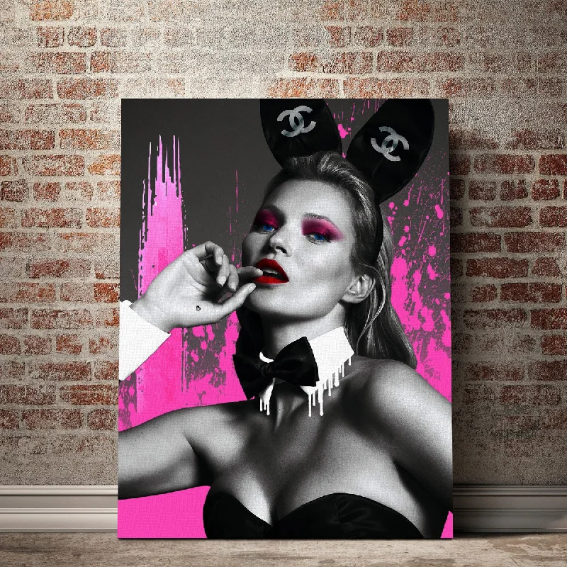 large canvas art for home-Kate Moss Chanel