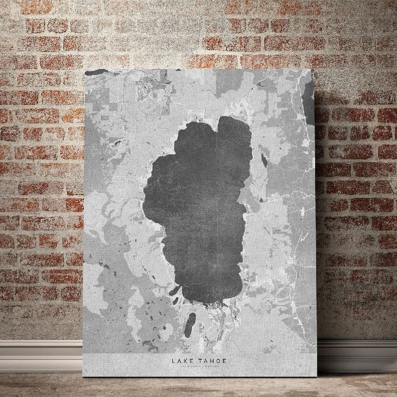 large botanical prints for walls-Lake Tahoe Map 2