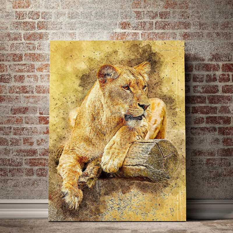 ocean landscape canvas art-Lioness At Rest