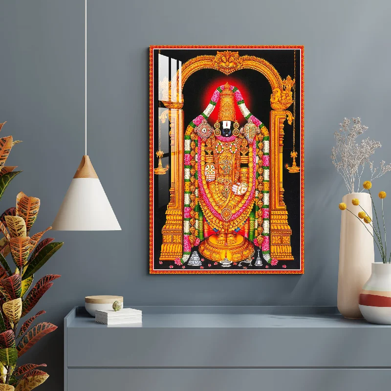 black and white photography art-Lord Tirupati Balaji Acrylic Wall Art