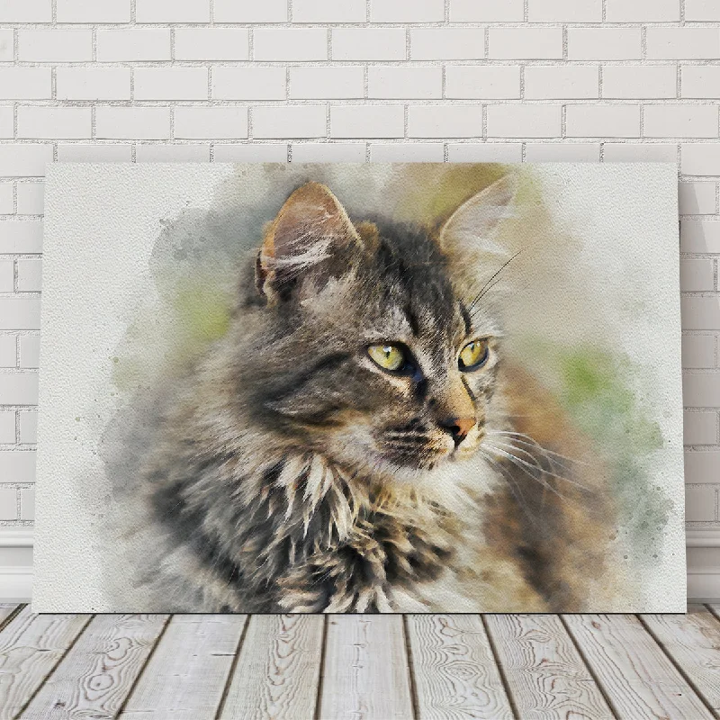 vibrant abstract wall art-Maine Coon Cat