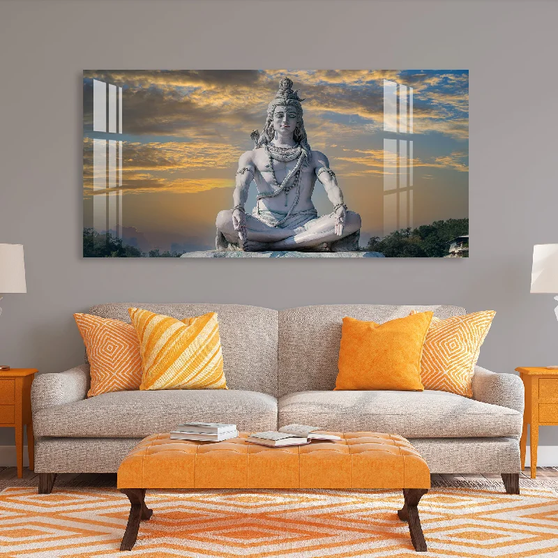 luxury framed paintings for home-Meditating Shiva Acrylic Wall Art