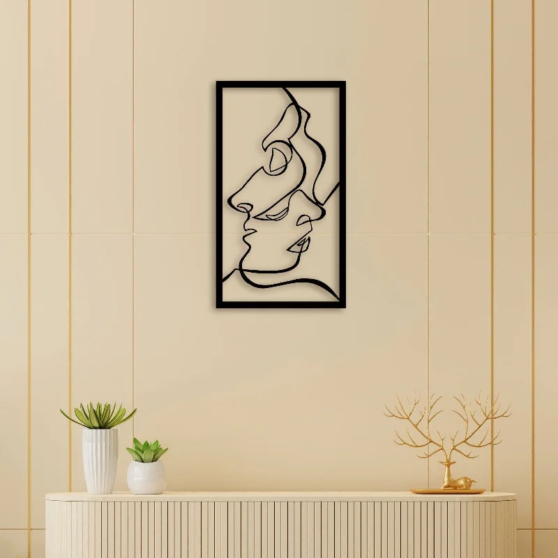 digital prints of nature scenes-Minimalist Women Face Metal Wall Art