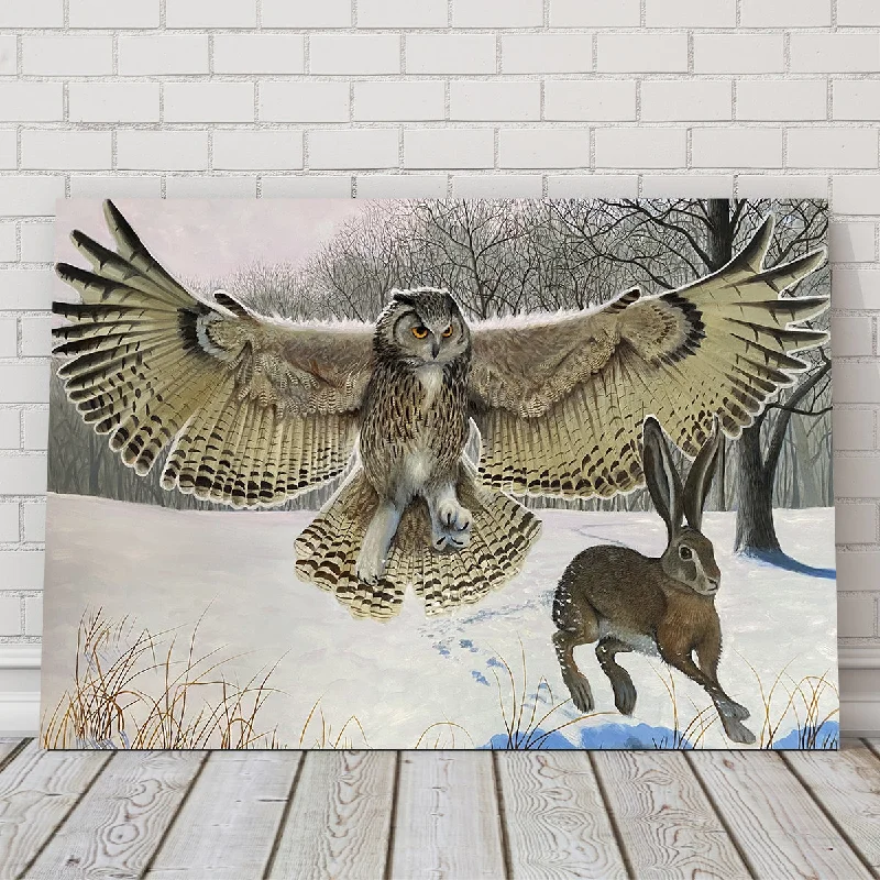 cityscape canvas wall prints-Owl on the Hunt