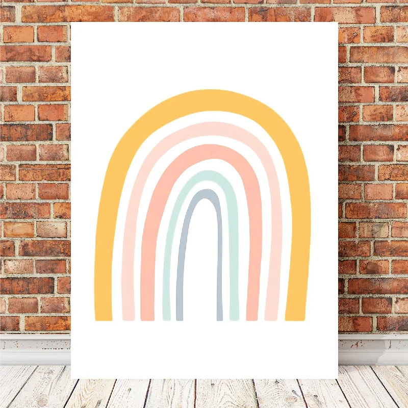 colorful animal wall art-Rainbow Pastel