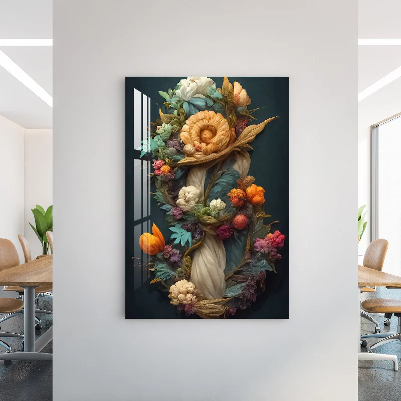 inspirational art for office-Retro Decorative Flower Acrylic Wall Art