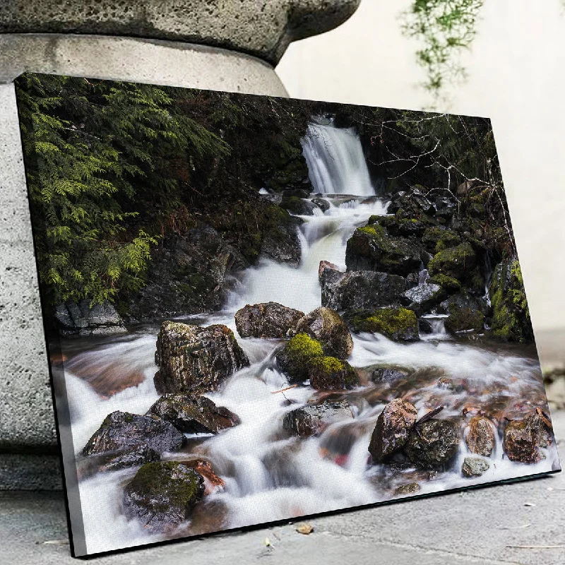 bright abstract canvas wall art-Roadside Waterfalls