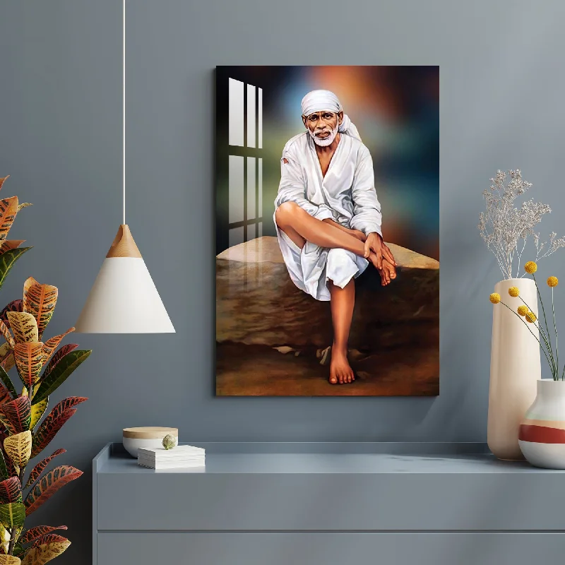 nature inspired modern wall decor-Shirdi Sai Acrylic Wall Art