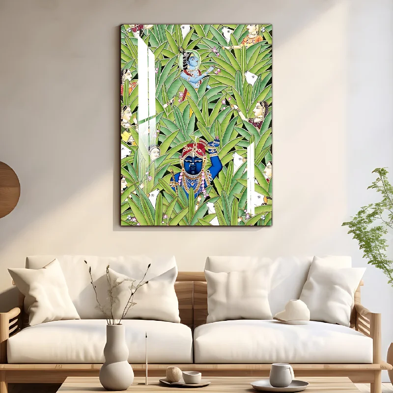 contemporary modern wall art-Shrinath Ji Pichwai Luxury Wall Painting