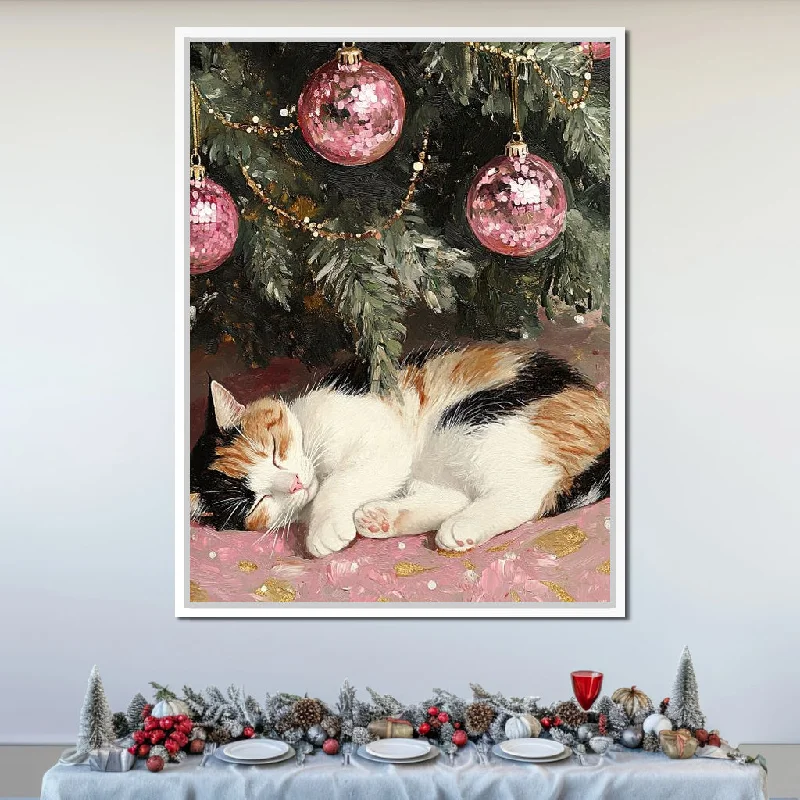 colorful canvas wall art-Slumber Beneath the Christmas Tree