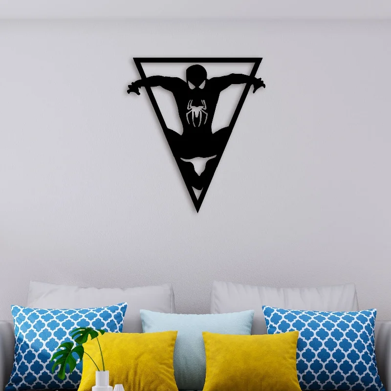 bedroom wall art paintings-Spider Man Metal Wall Art