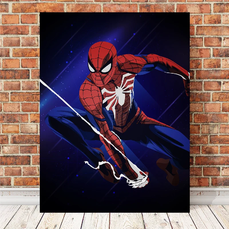 unique abstract art for wall-Spiderman