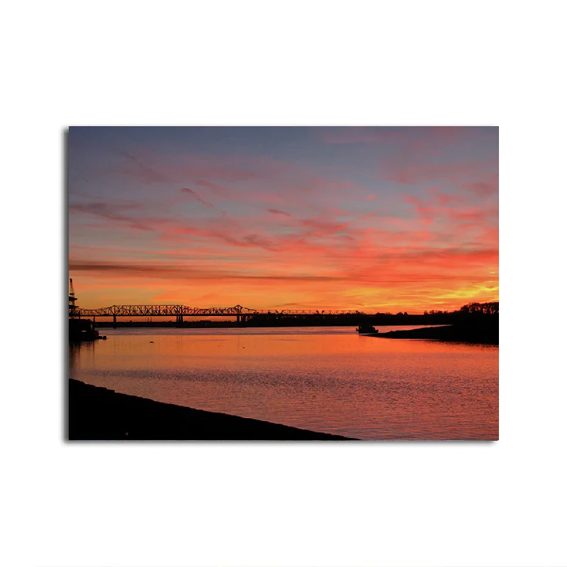 abstract art for living room-Sunset Mississippi River In Memphis