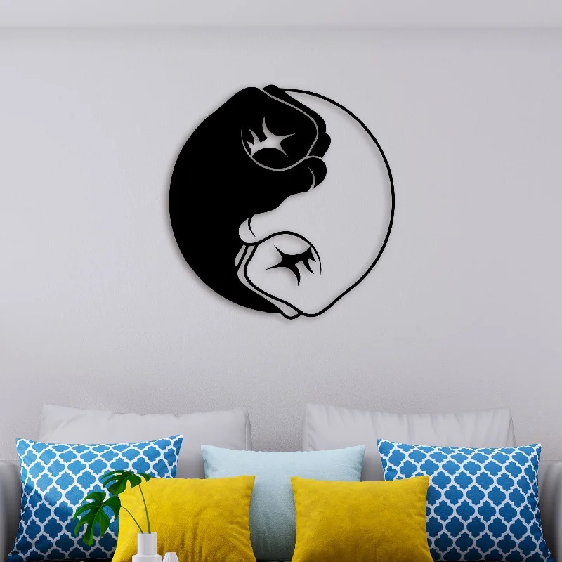 modern geometric canvas prints-Unity Symbol Metal Wall Art