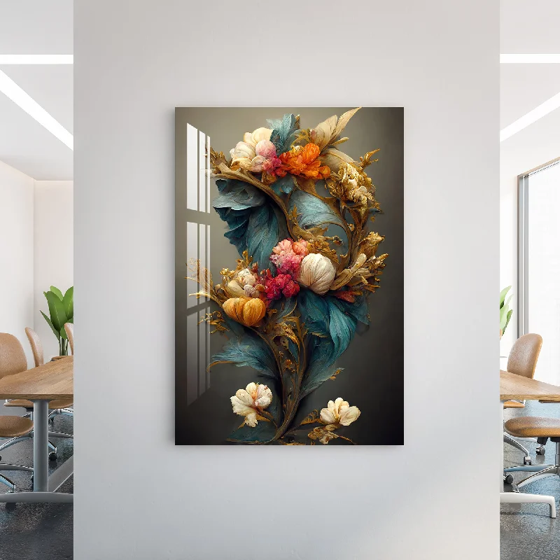 colorful modern wall art-Vintage Vibe Flowers Acrylic Wall Art