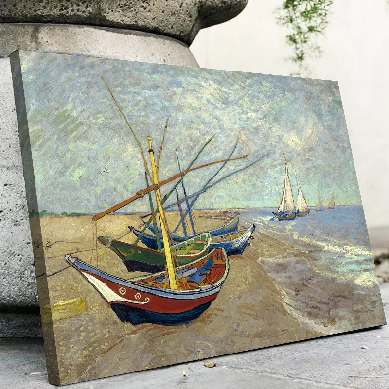 colorful canvas prints-Vissersboten op het strand van Les Saintes-Maries-de-la-Mer