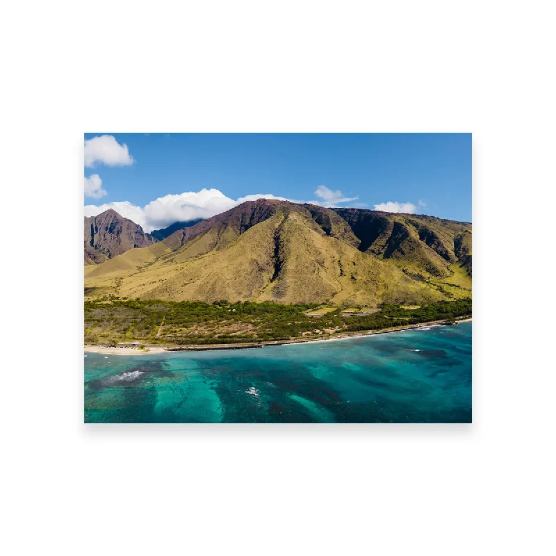 canvas paintings for office decor-West Maui Aerial