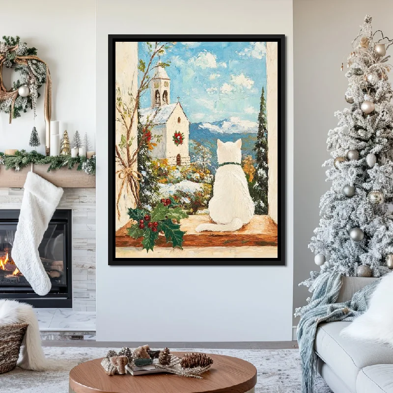 pop culture art prints-Winter Chapel Cat Reverie