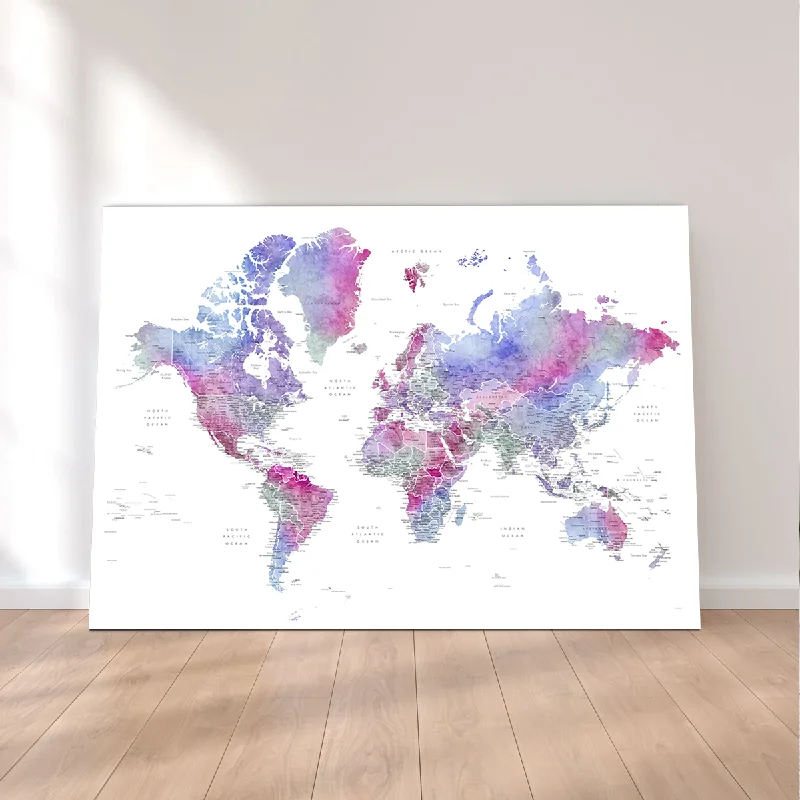 framed photo prints for wall-World Map 58